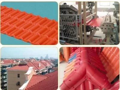 PVC Roofing Titles Extrusion Line / PVC Banboo Sheets Extrusion Machinery / Glazed Title ...
