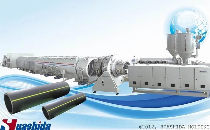 HDPE Plastic Pipe Machinery for Making Water Gas Supplying Pipe Extrusion Line