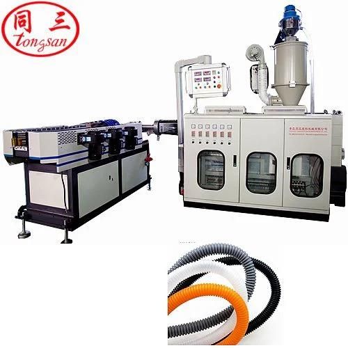 PP PE EVA Flexible Spiral Washing Machine Corrugated Water Drainage Inlet Outlet Hose Pipe Extruder Making Machine Line