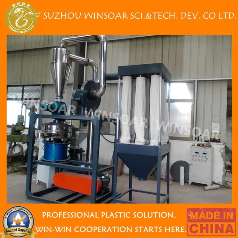 Plastic PP PE PVC Waste Recycling Powder Mill Grinding Machine with Pulse Dust Catcher