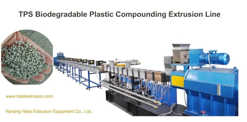 Biodegradable Plastic Granules Twin Screw Extruder / Bio Plastic Pellets Machine / Starch Biodegradable Plastic Machine